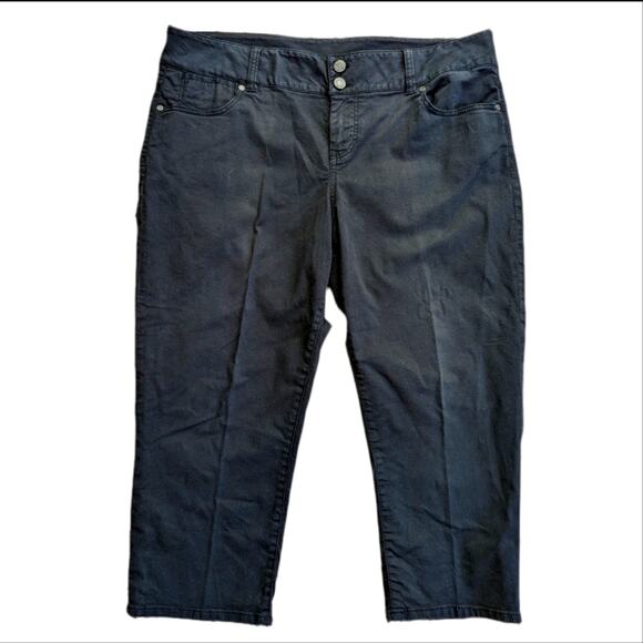 Talbots Black Signature Crop Cotton Stretch Cropped Jeans - Picture 1 of 4